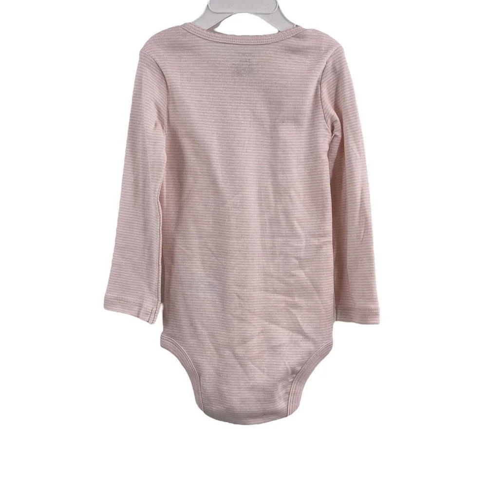 Carters Two Pack Long‎ Sleeve Pink Bodysuit 24 Month New